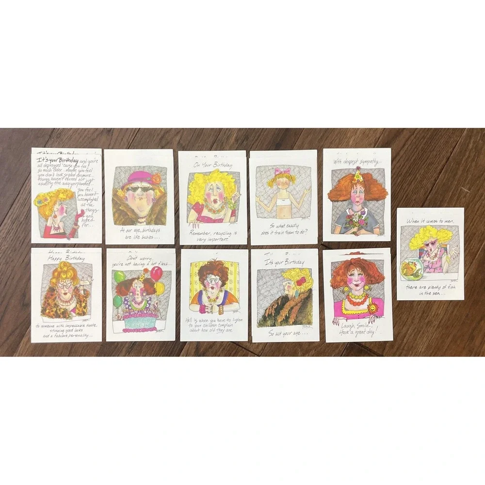 Renaissance Rhinestones Sarcastic and Funny All Gretting Card Lot of‎ 22